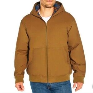 WOOLRICH Green Label Men XXL Canvas Hooded Work Jacket Flannel Lined Heavyweight